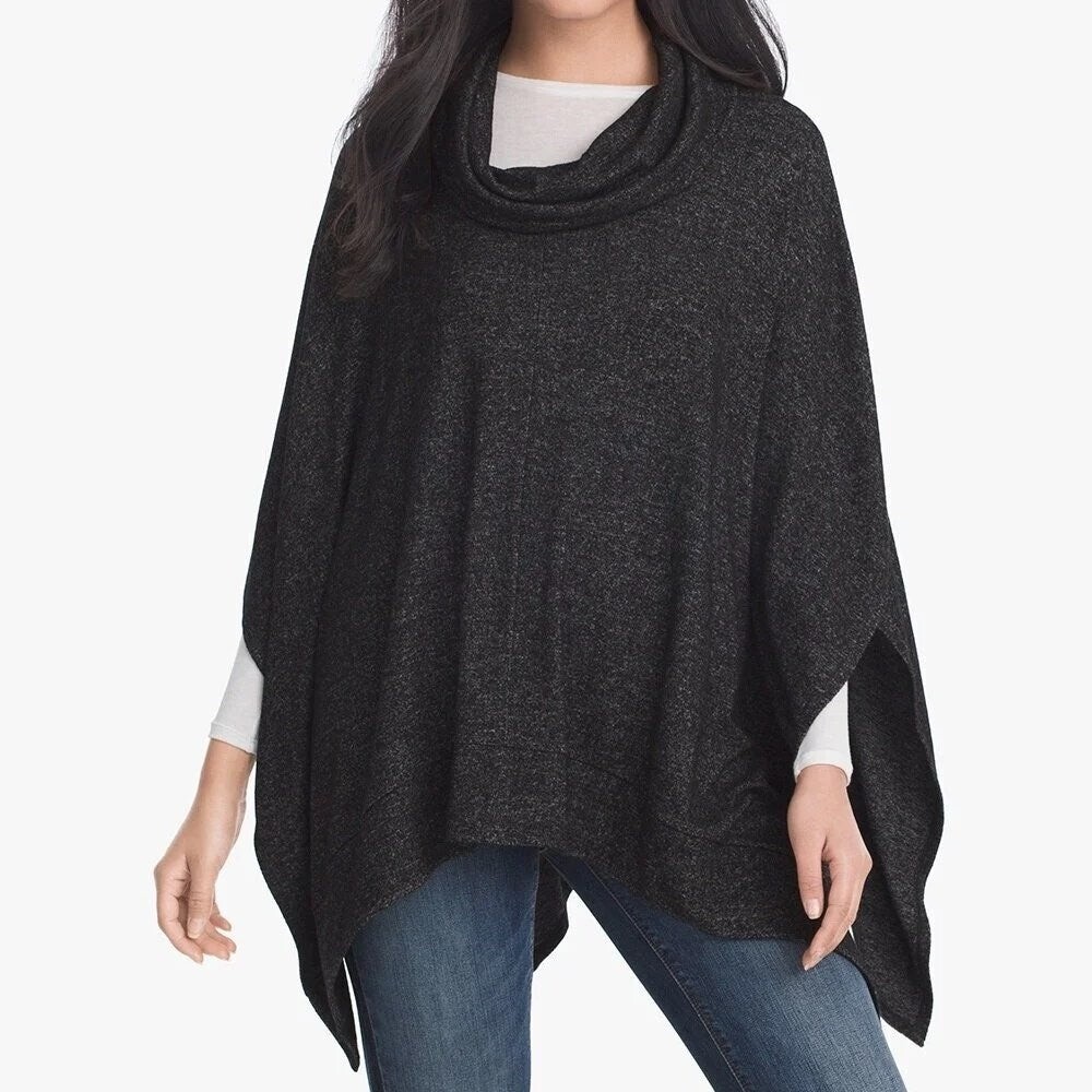 White House Black Market Cowl Neck Knit Poncho Sweater